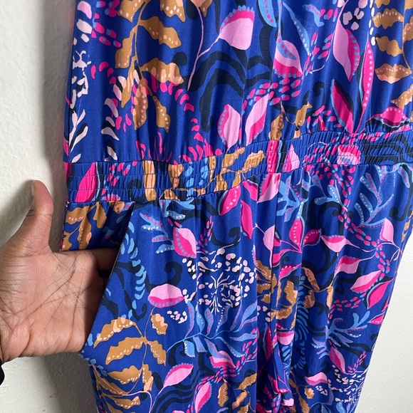 NWT Lilly Pulitzer Women’s Wyota Jumpsuit Borealis Blue Size XL - Picture 5 of 15